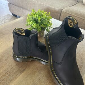 Dr. Martens Black Chelsea Boots with Yellow Stitching